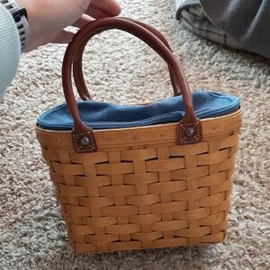 Longaberger Woven Small Boardwalk Purse with Cornflower Blue Lining